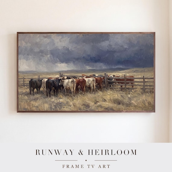 Cattle in Snow Samsung Frame TV Art — view 5