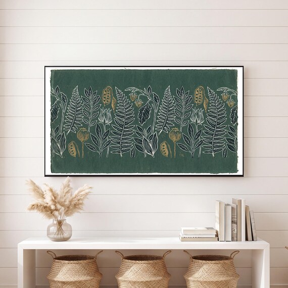 Blackwork Botanical on Spruce Samsung Frame TV Art — view 6