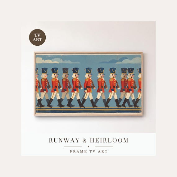 Nutcracker Frame TV Art Bundle of 6, Samsung Frame TV Art Vintage Toy Soldier Christmas Decor, …