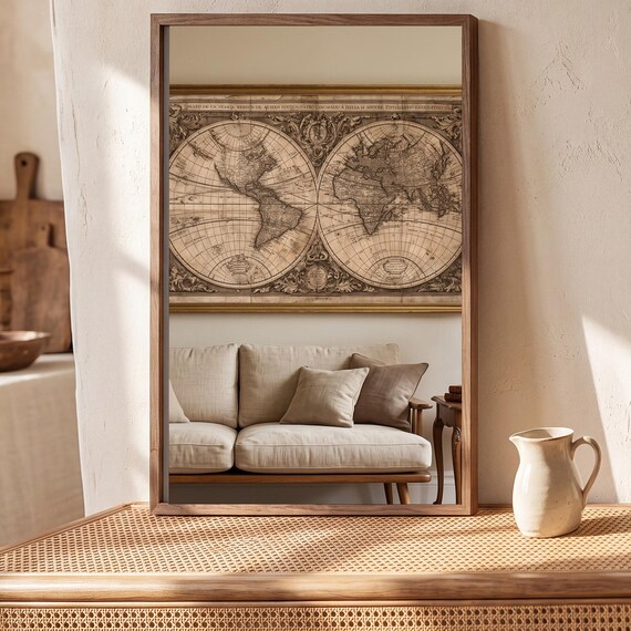 Antique World Map Printable โ view 5