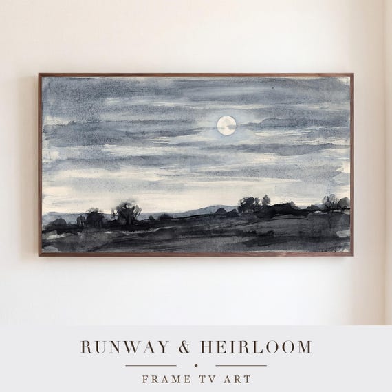 Moon and Streaked Cloud Samsung Frame TV Art — view 5