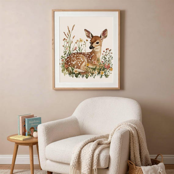 Woodland Deer Nursery Wall Art — view 3