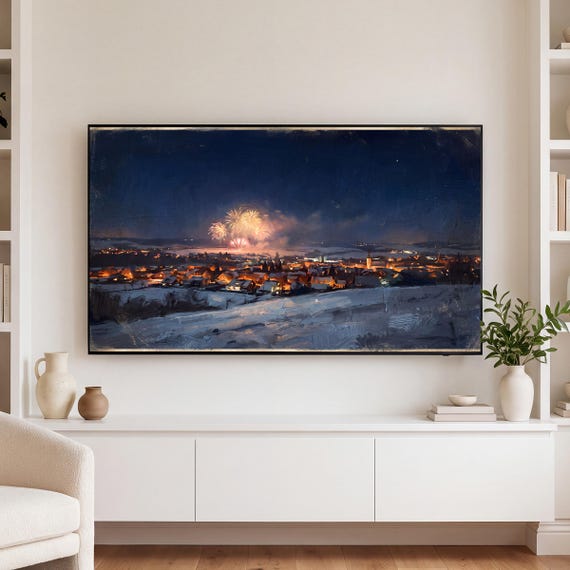 Town at Midnight Samsung Frame TV Art — view 3