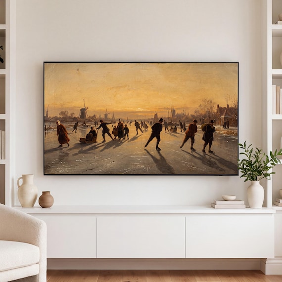 Skaters at Sunset Samsung Frame TV Art — view 3