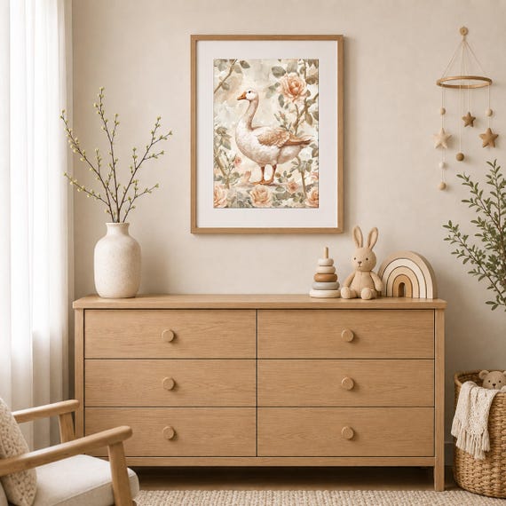 Vintage Goose Nursery Wall Art — view 2