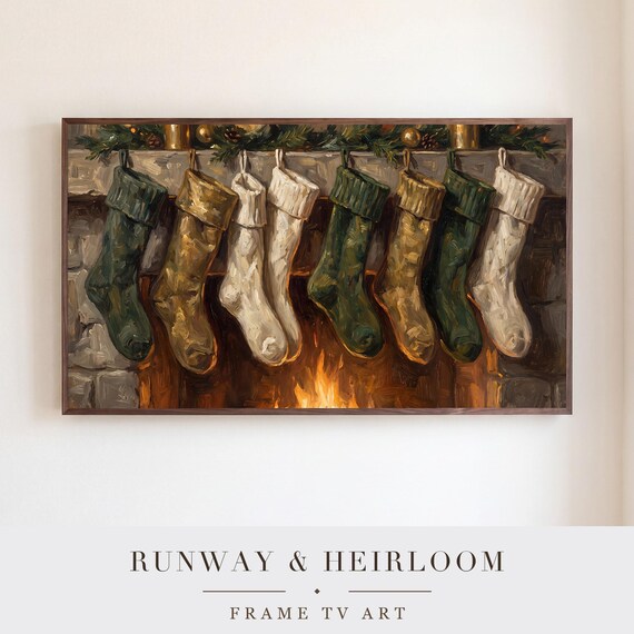 Christmas Stockings Samsung Frame TV Art — view 5