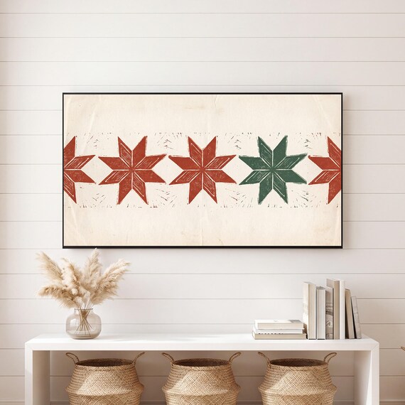 Nordic Star Block Print Samsung Frame TV Art — view 6
