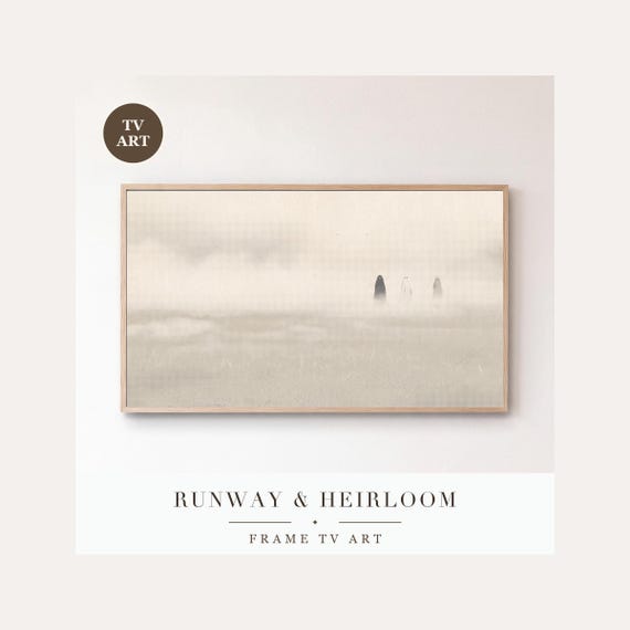 Misted Meadow Frame TV Art, Samsung Frame TV Art Muted Neutral Fall Decor, Minimalist Halloween…