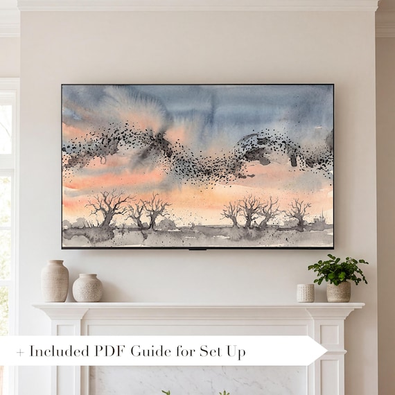 Murmuration Stretched Thin Samsung Frame TV Art — view 2