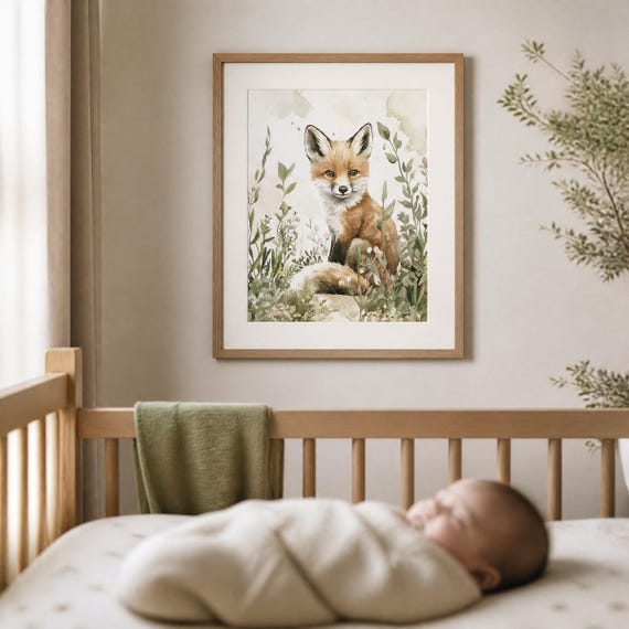 Woodland Fox Nursery Wall Art — view 4