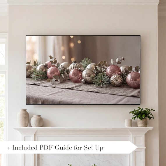 Ornaments on Linen Samsung Frame TV Art — view 2