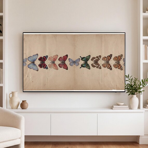 Butterfly Specimen Plate Samsung Frame TV Art — view 3