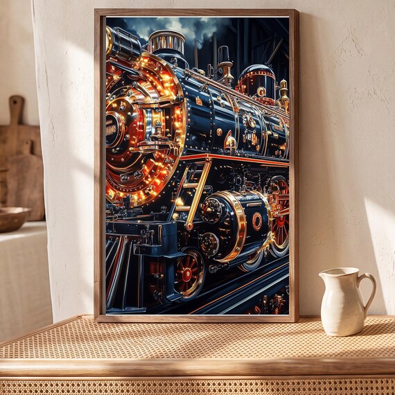 Steam Locomotive Cutaway Wall Art — view 5
