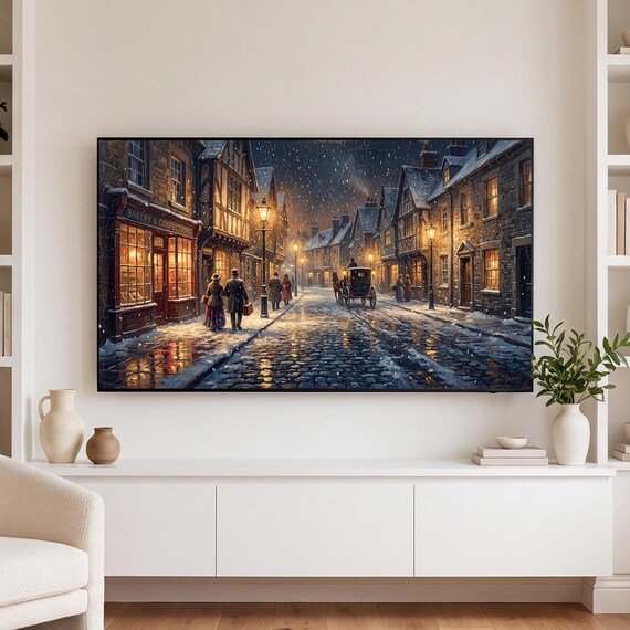 Snow Through Lamplight Samsung Frame TV Art — view 3