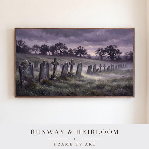 Leaning Gravestones Samsung Frame TV Art — view 5