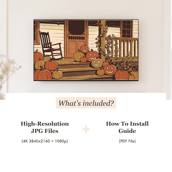 Pumpkin Field Samsung Frame TV Art — view 4