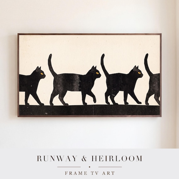Black Cats in Profile Samsung Frame TV Art — view 5
