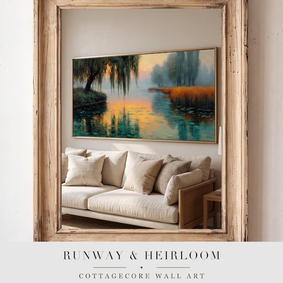 Moody Lake Oil Painting Printable