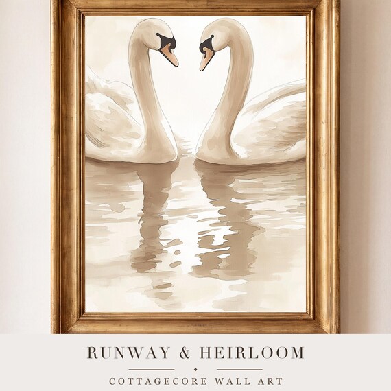 Swan Couple Wall Art — view 4