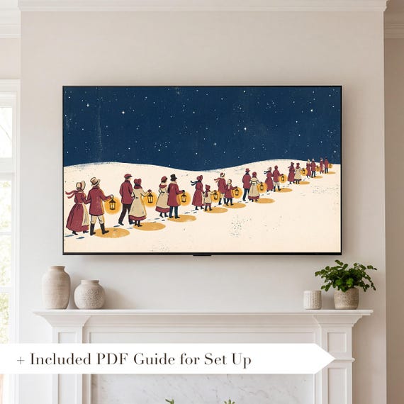 Christmas Carolers Samsung Frame TV Art — view 2
