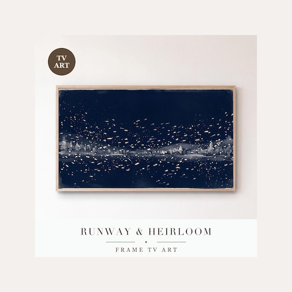 Minimalist Snow Frame TV Art Bundle of 6, Samsung Frame TV Art Falling Snow Color Fields, Moder…