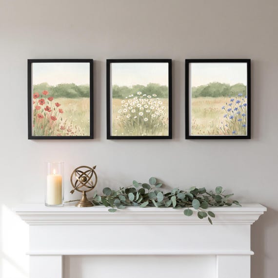 Wildflower Meadow Triptych Set of 3 — view 6