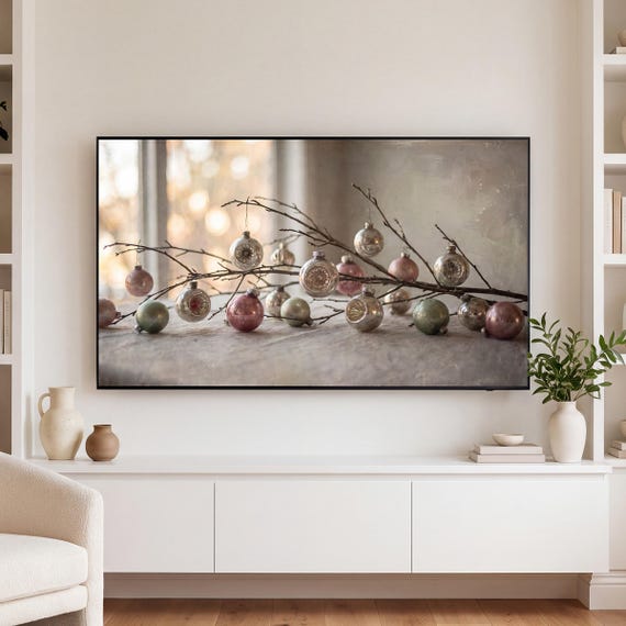 Ornaments on Branch Samsung Frame TV Art — view 3