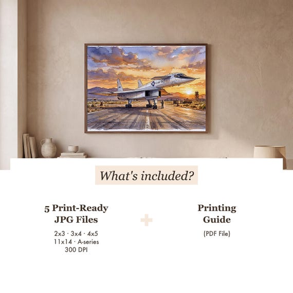 XB-70 Valkyrie Watercolor Print — view 3