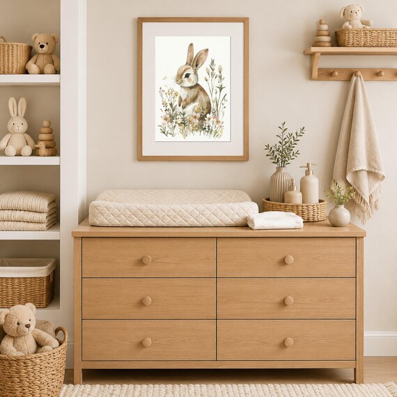 Cottagecore Bunny Nursery Wall Art — view 3