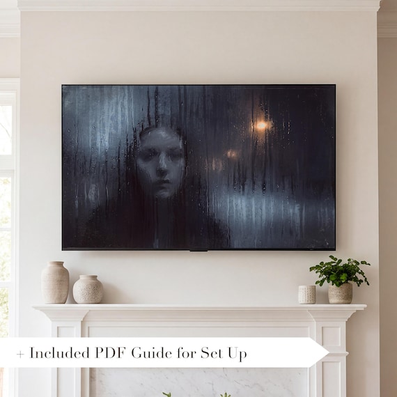 Face in the Misted Window Samsung Frame TV Art — view 2