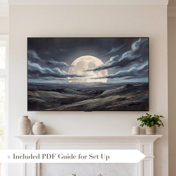 Low Full Moon Samsung Frame TV Art — view 2