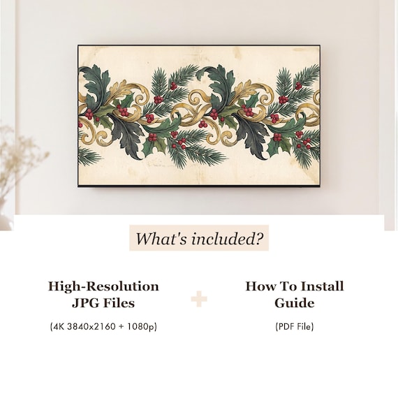 Botanical on Cream Samsung Frame TV Art — view 4