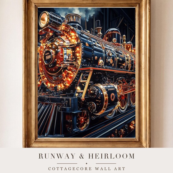Steam Locomotive Cutaway Wall Art — view 4