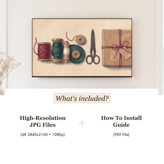 Ribbon and Scissors Samsung Frame TV Art — view 4