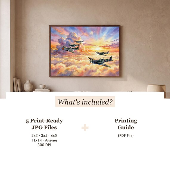 Warbird Formation Watercolor Print — view 3