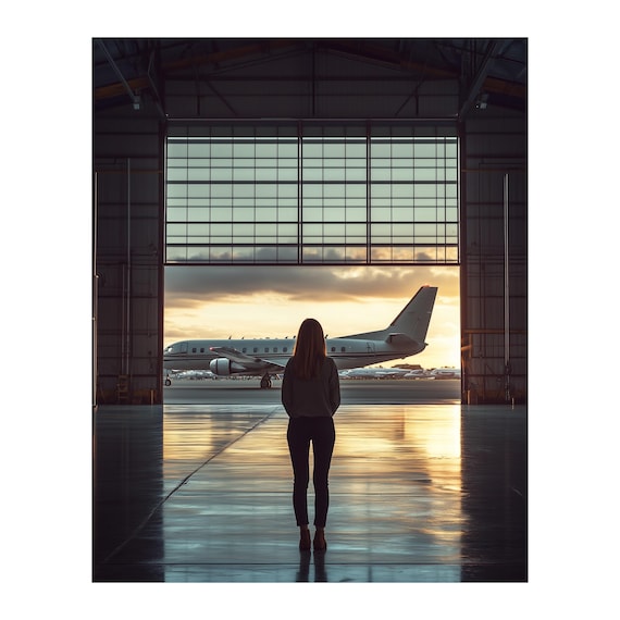 Female Flight Instructor Print — aviation wall art print