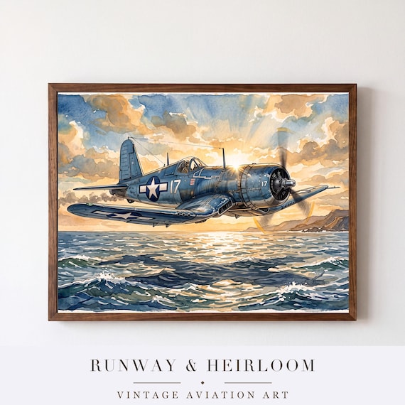WWII Navy Warbirds Set of 3 — aviation wall art print