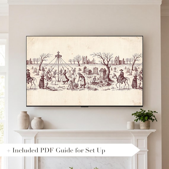 Skeleton Toile Samsung Frame TV Art — view 2