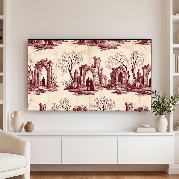 Gothic Follies Toile Samsung Frame TV Art — view 3