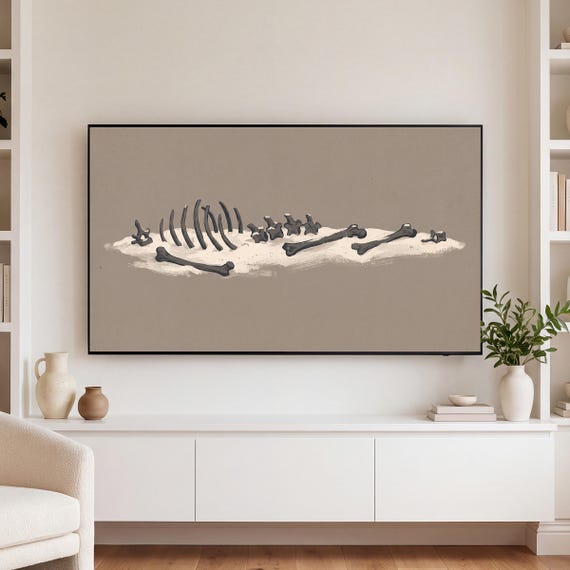 Snow on Bone White Samsung Frame TV Art — view 3