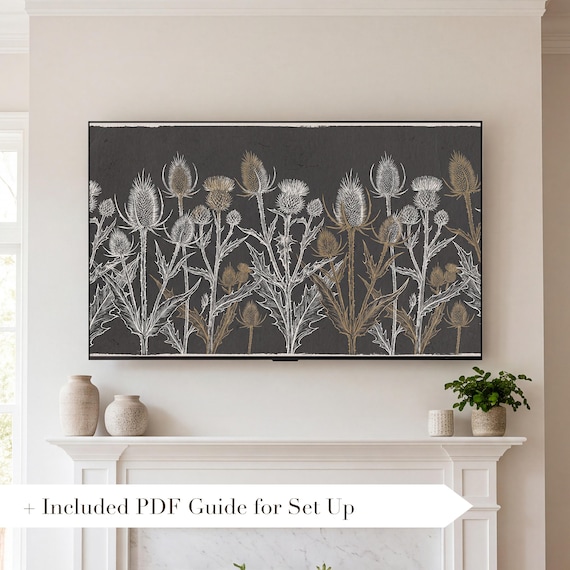 Thistle and Teasel Samsung Frame TV Art — view 2