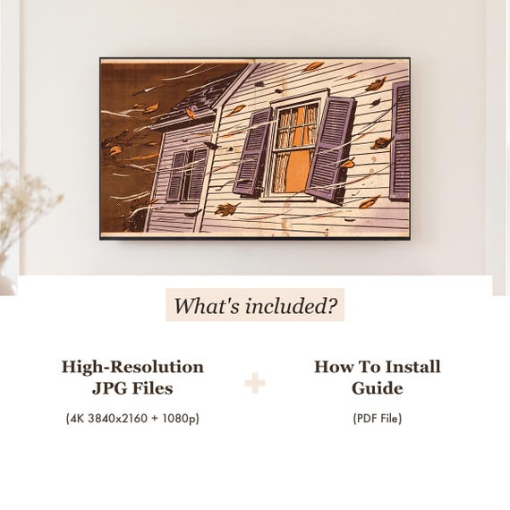 Frame TV Art Bundle 24 Vintage Halloween Haunted Village Paintings 4K Download — view 3