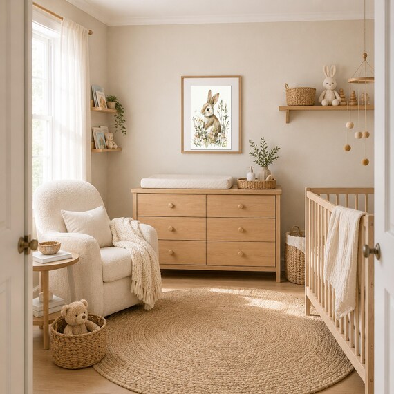 Cottagecore Bunny Nursery Wall Art — view 6