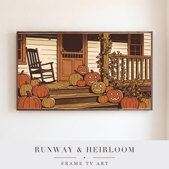 Pumpkin Field Samsung Frame TV Art — view 5
