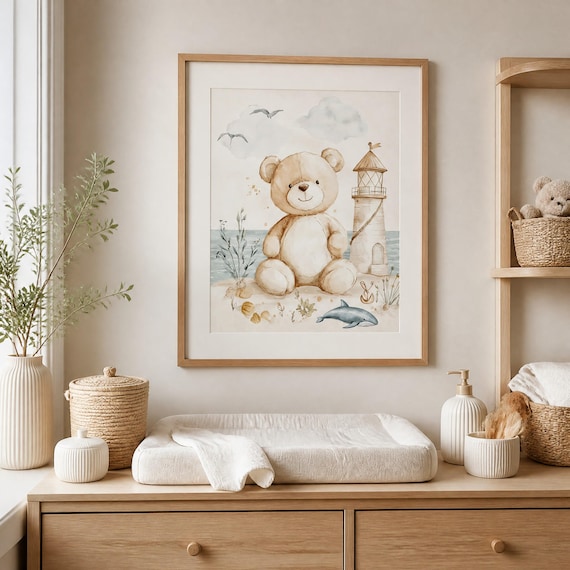 Nautical Teddy Nursery Wall Art — view 2