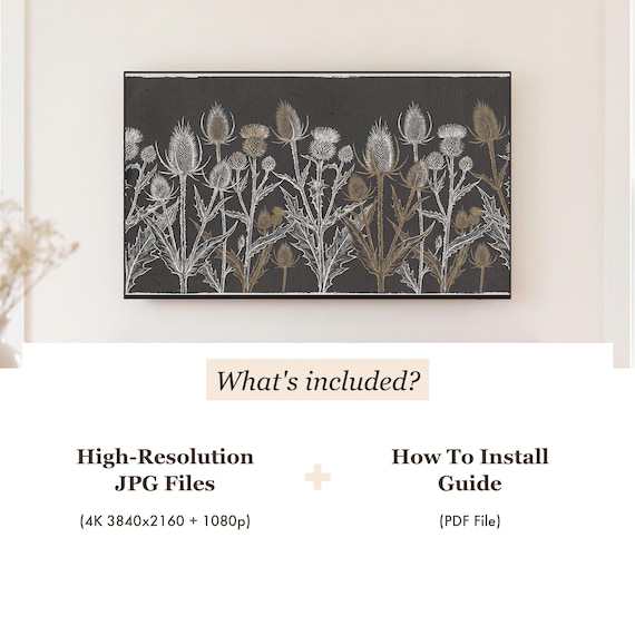 Thistle and Teasel Samsung Frame TV Art — view 4
