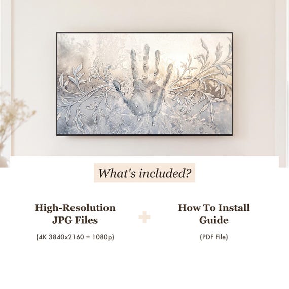 Handprint in Frost Samsung Frame TV Art — view 4