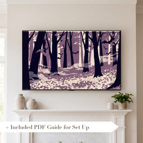 Oak and Moon Samsung Frame TV Art — view 2