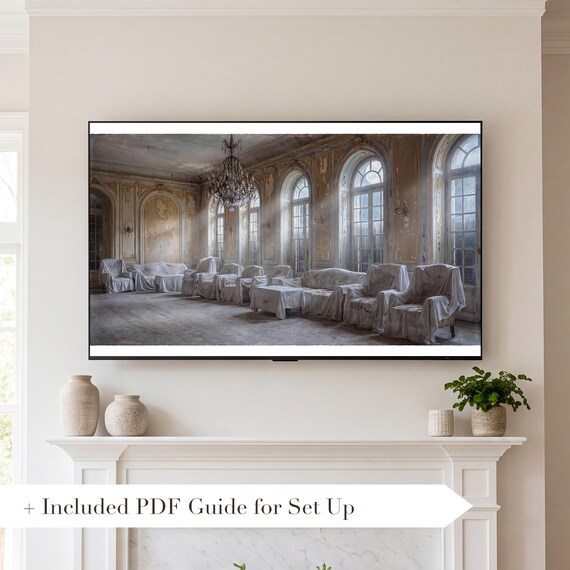 Sheeted Furniture Samsung Frame TV Art — view 2