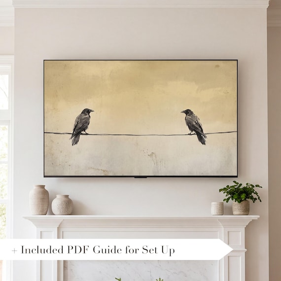 Two Ravens Samsung Frame TV Art — view 2